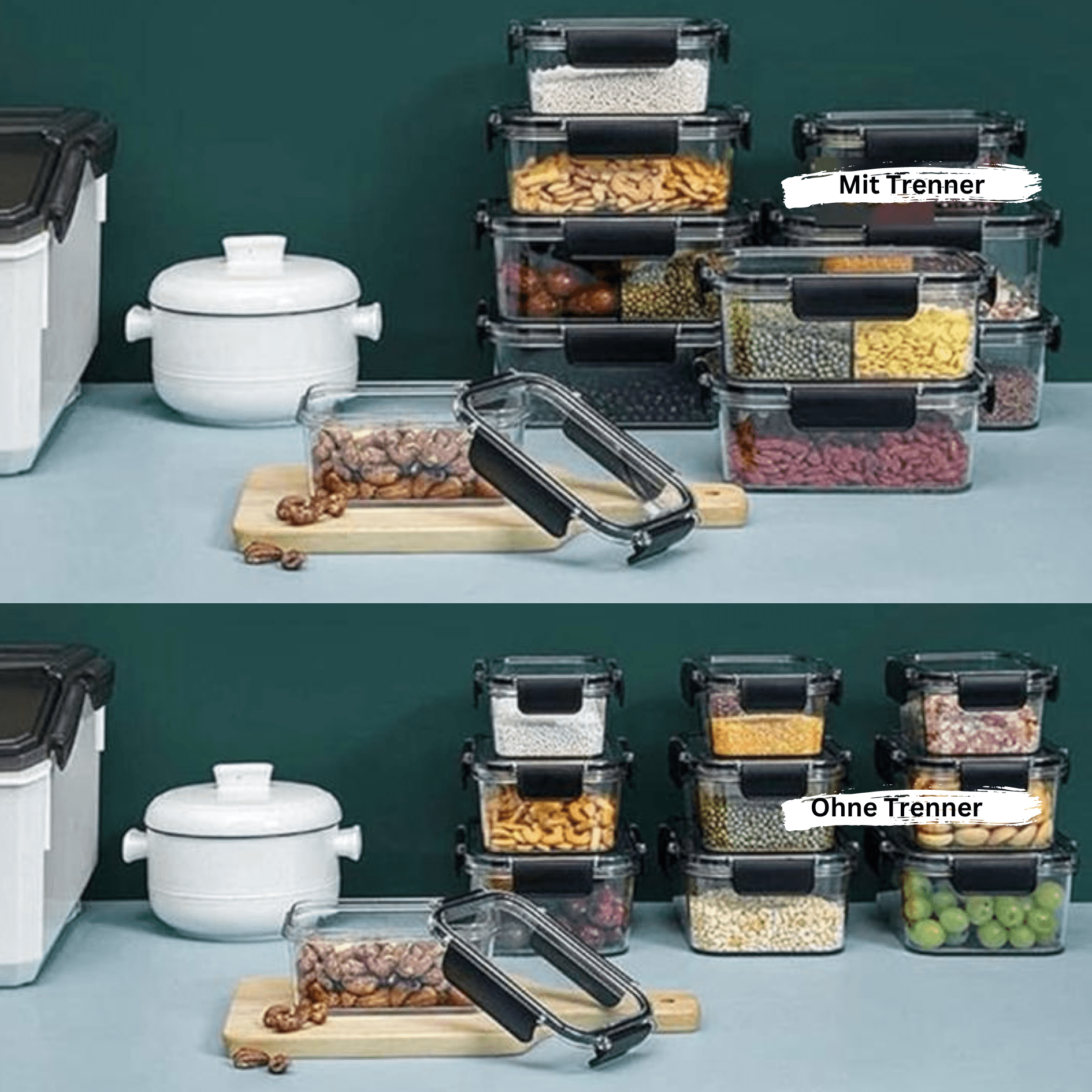 Aufbewahrungsdosen / Meal - Prep - Boxen / Obstdosen 3-teilig